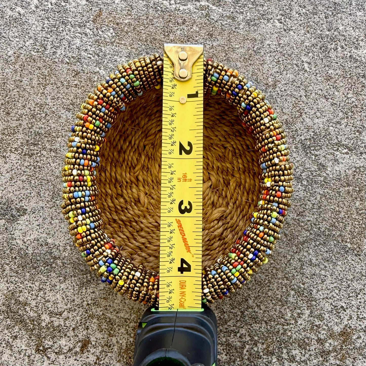 3-Piece Kitui Basket Set (Purple w/ Beaded Multicolored Trim)