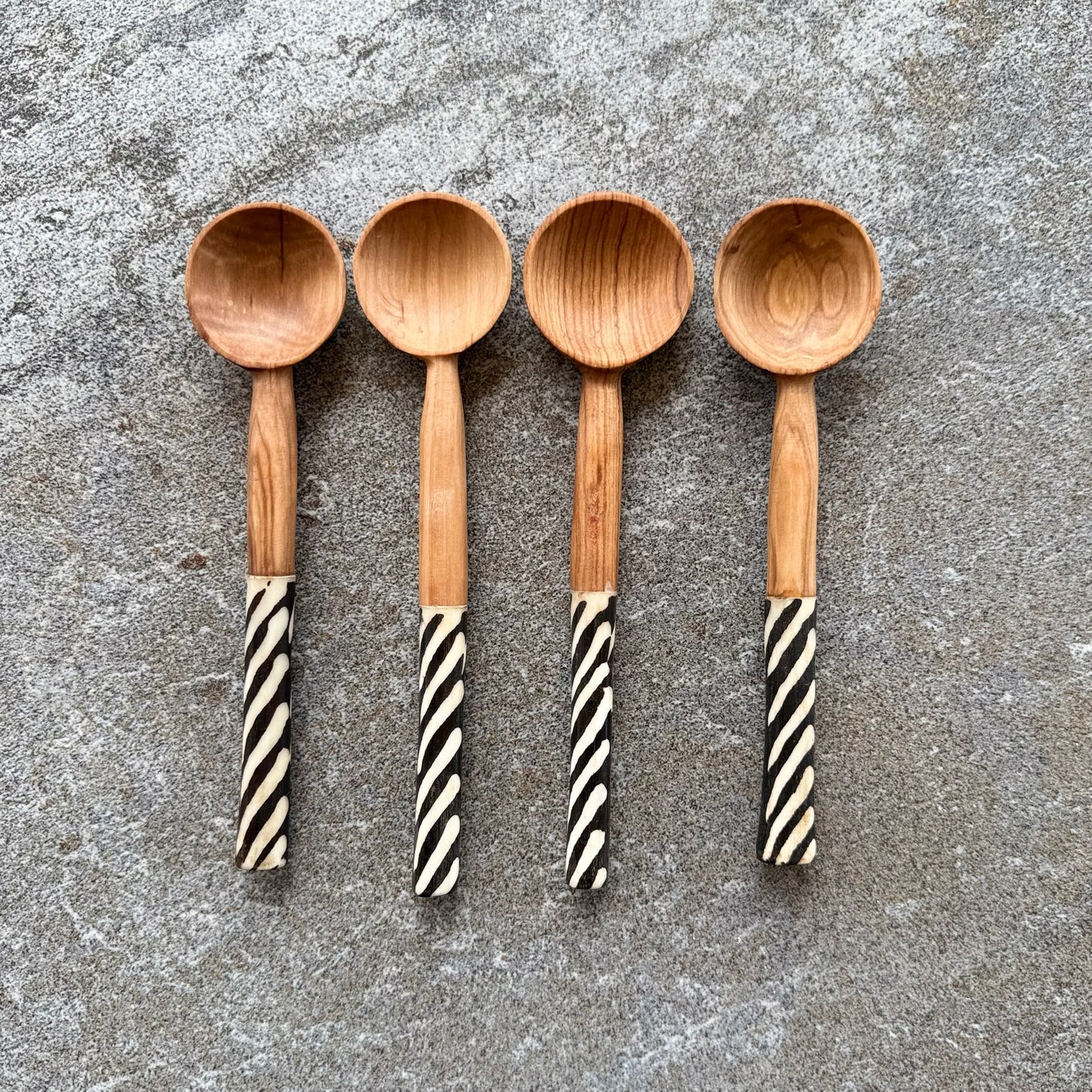 Kenyan Rosewood & Bone Inlay Spoon