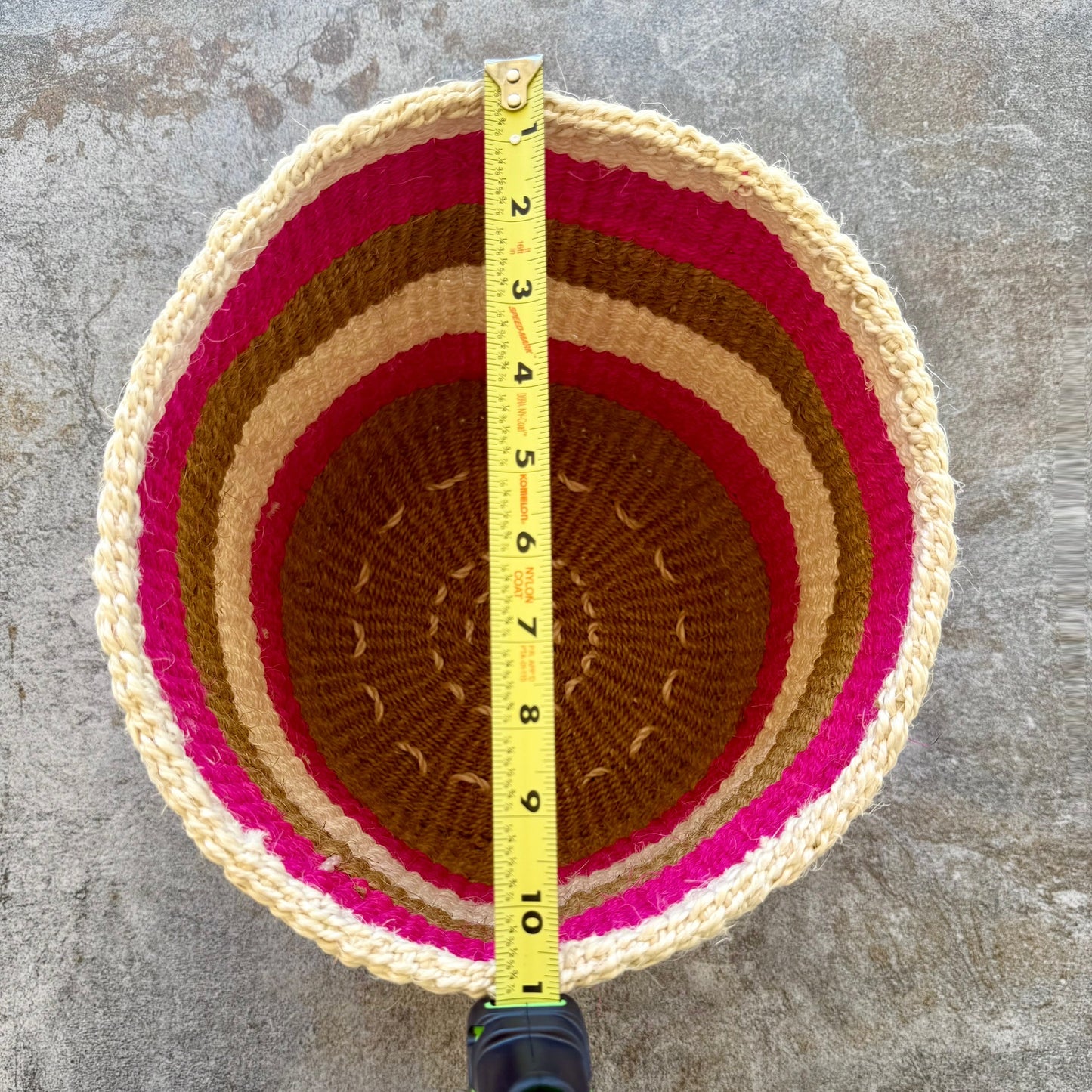 Kitui Basket – Large Handwoven (Ecru & Black Checkered Weave)