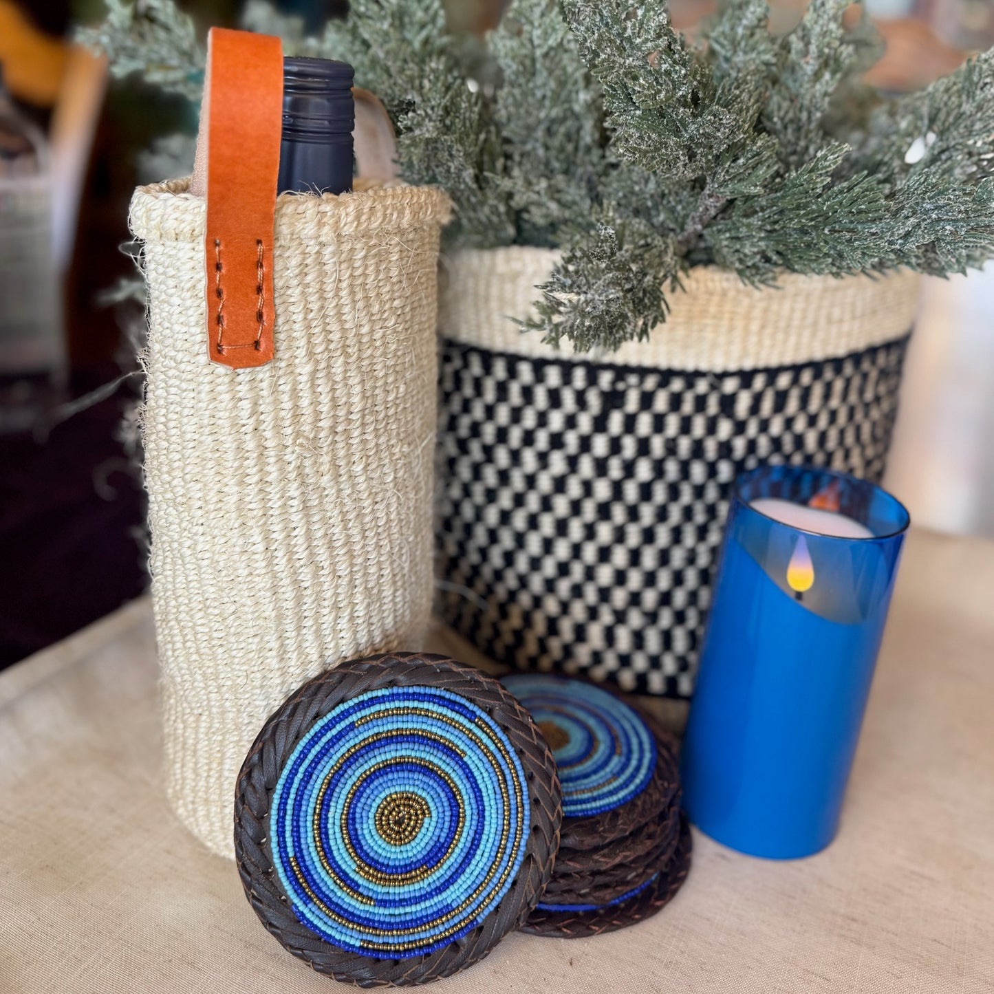 Kitui Basket – Medium Handwoven (Sunshine & Natural)