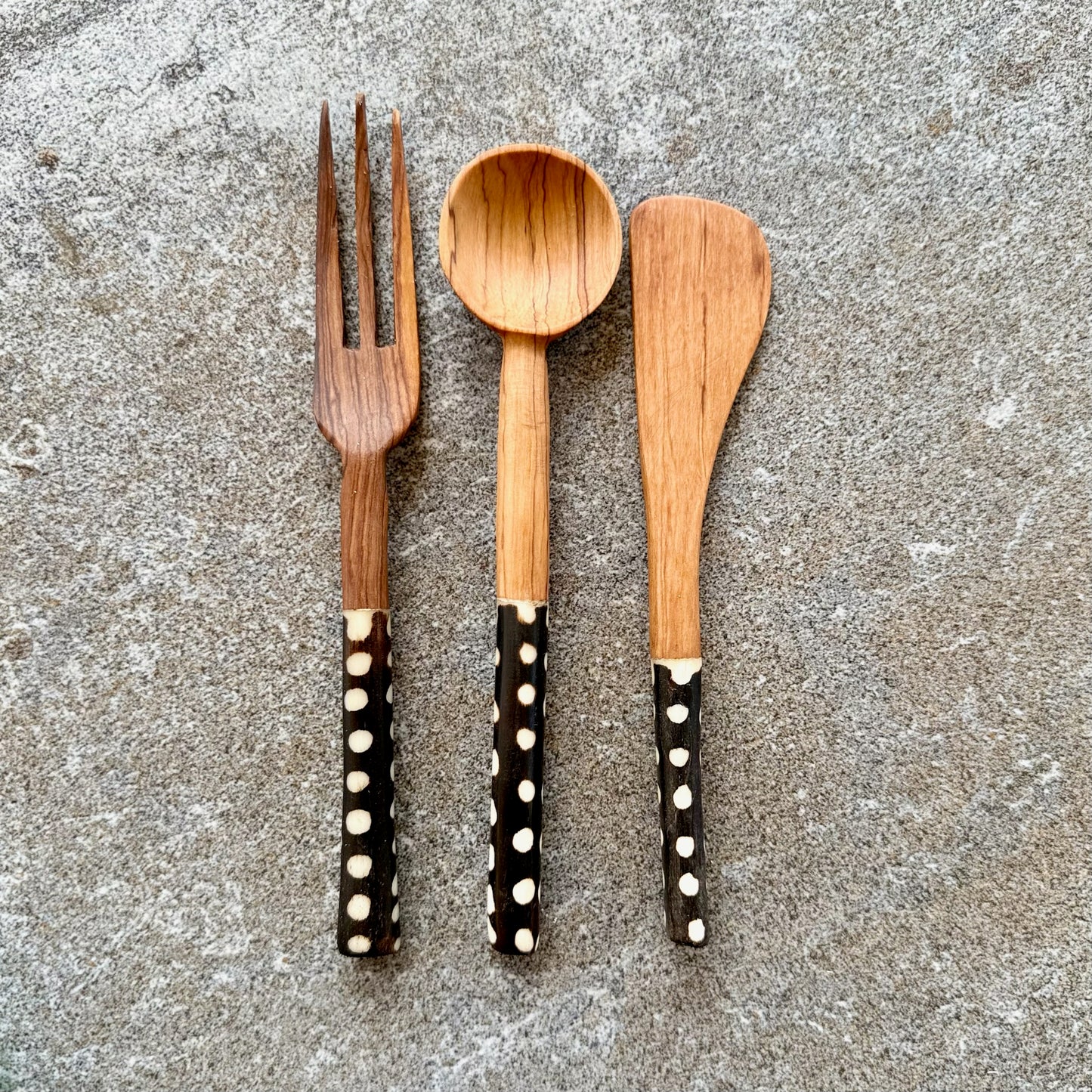 Kenyan Rosewood & Bone Inlay Fork