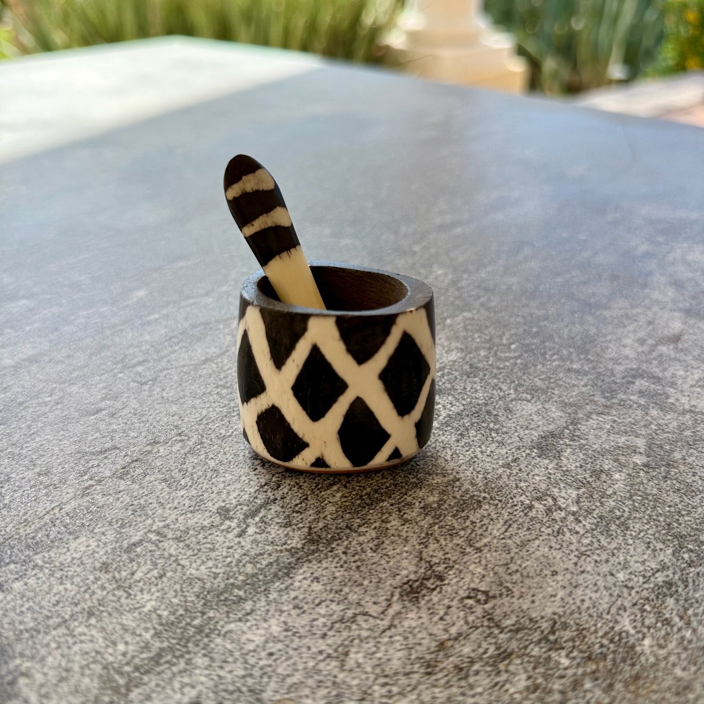 Mini Horn Spice Dish w/ Spoon