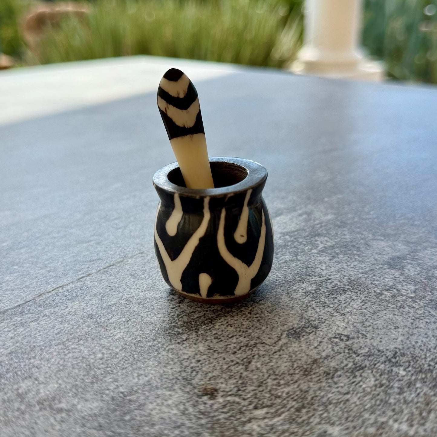 Mini Horn Spice Dish w/ Spoon