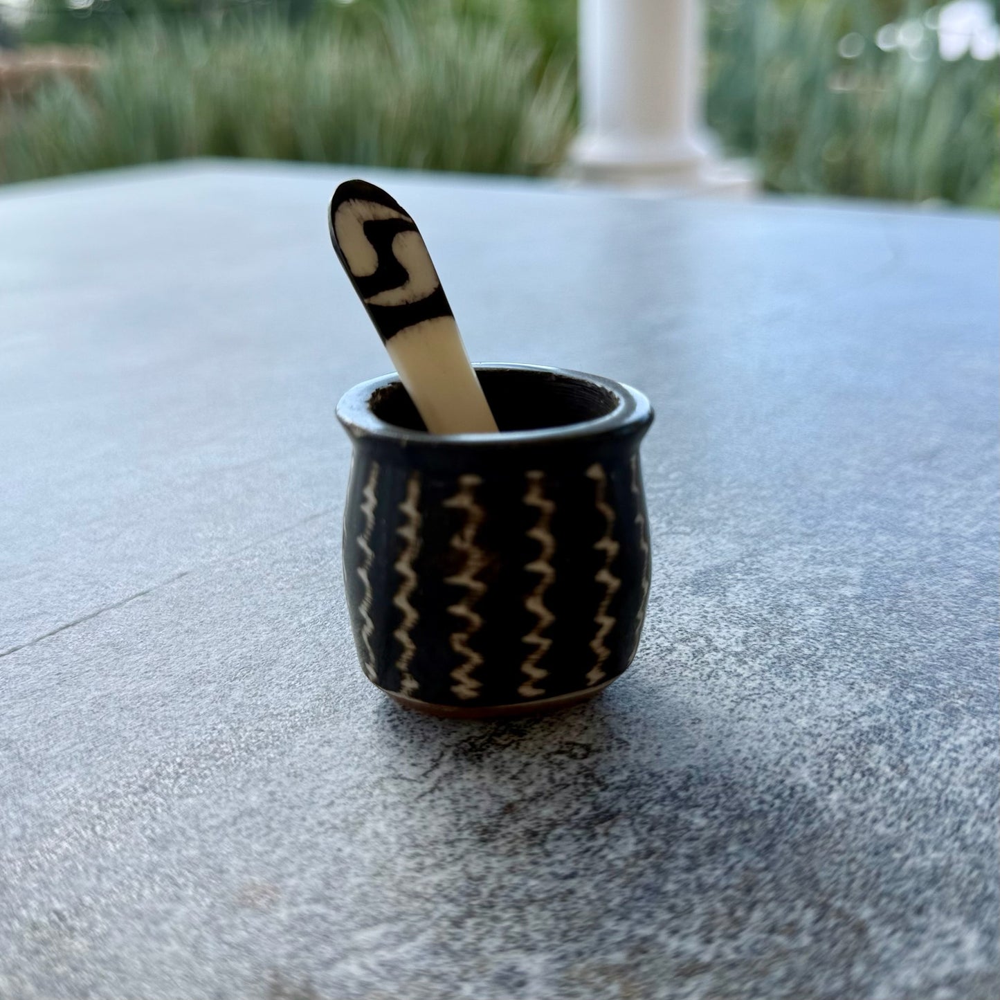 Mini Horn Spice Dish w/ Spoon