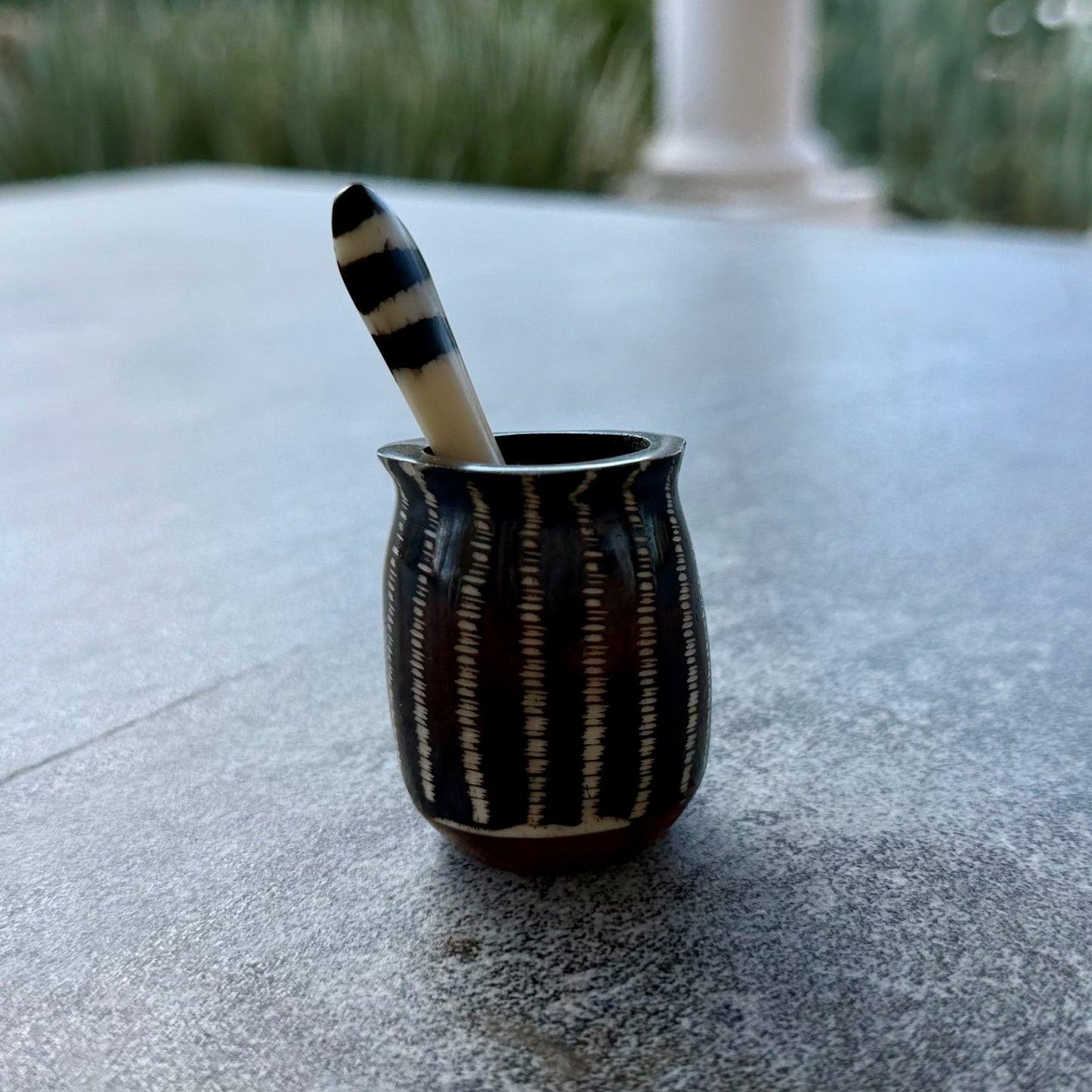 Mini Horn Spice Dish w/ Spoon