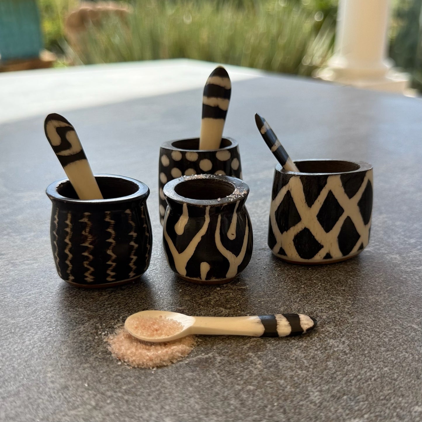 Mini Horn Spice Dish w/ Spoon