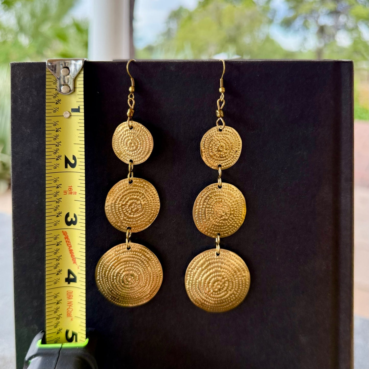Asili Trio Brass Kenyan Earrings