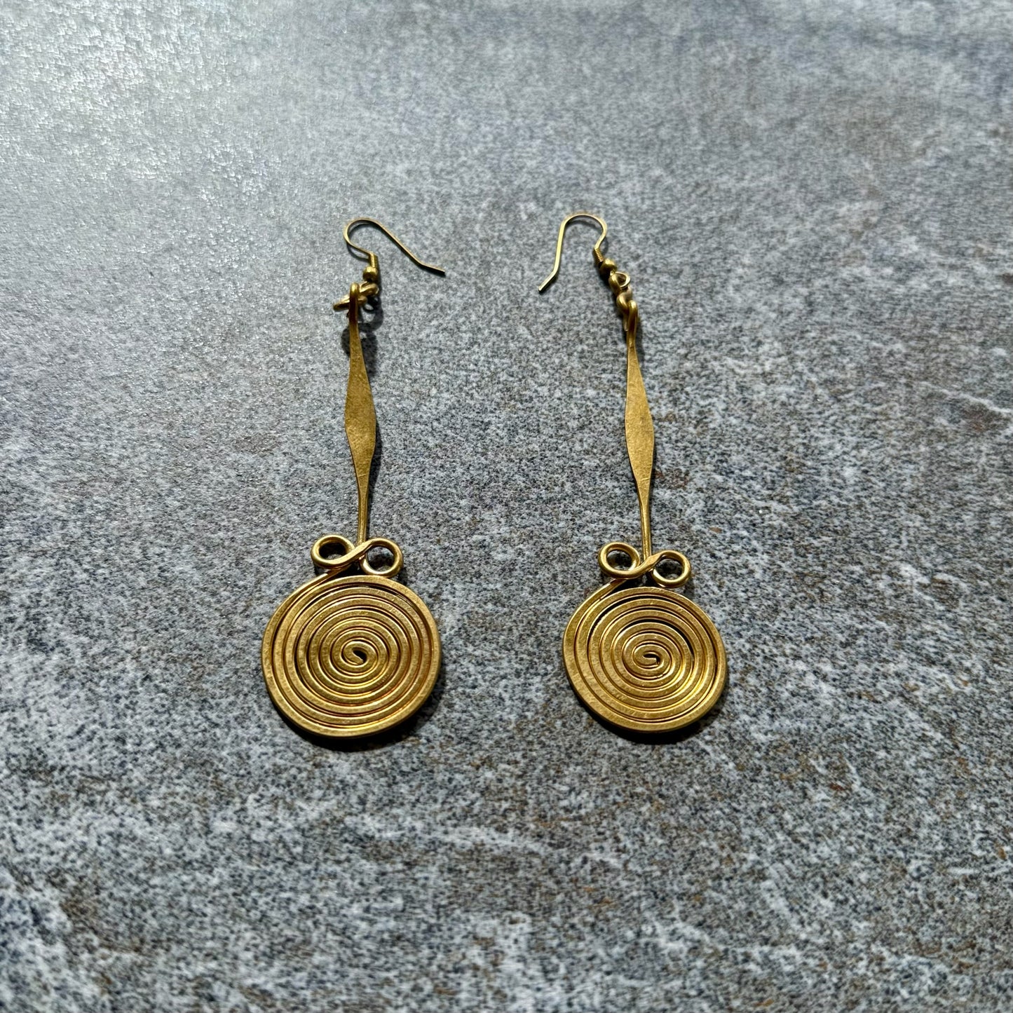 Infinity Spiral Kenyan Brass Earrings