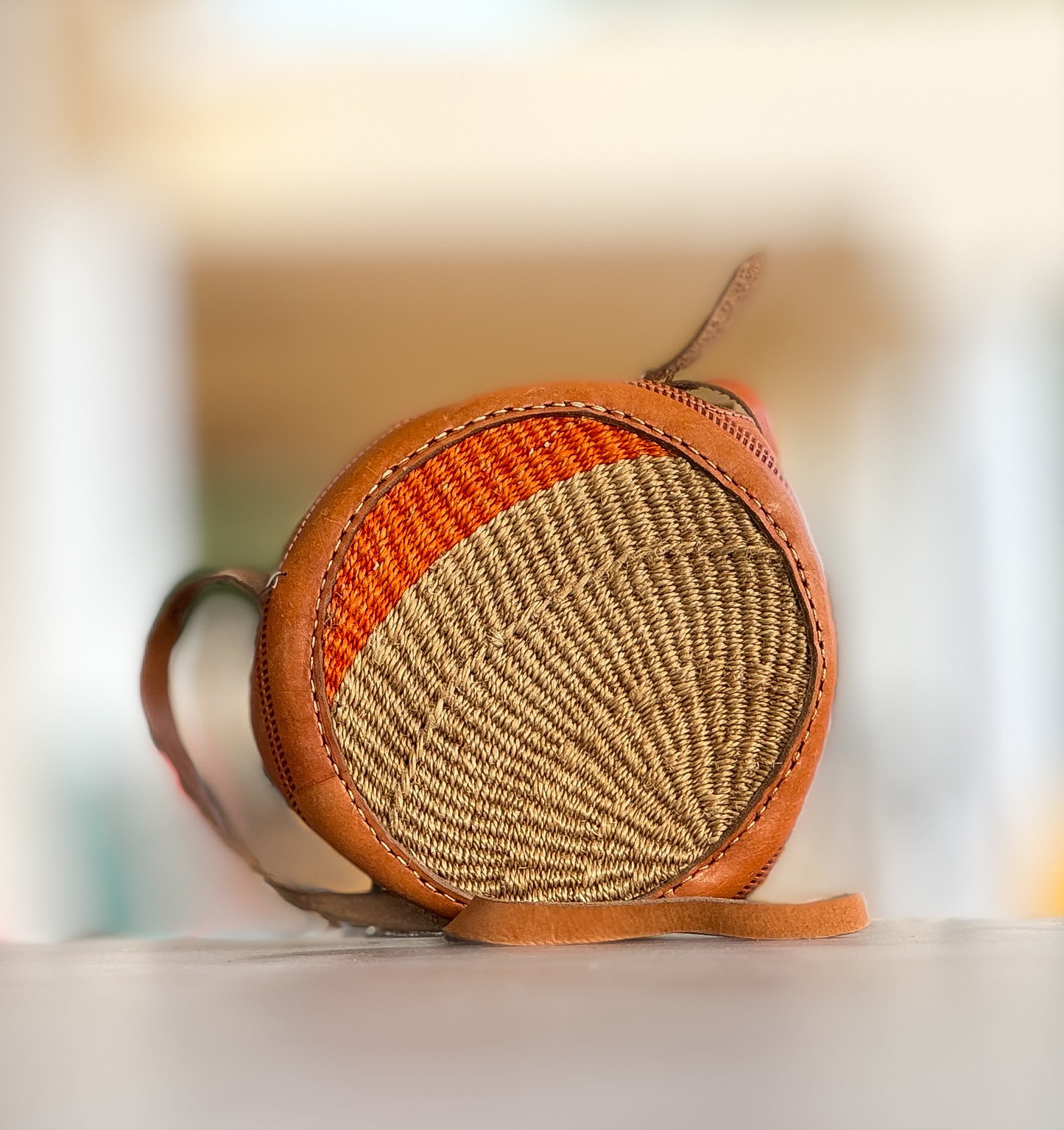 Round Sisal Shoulder Bag