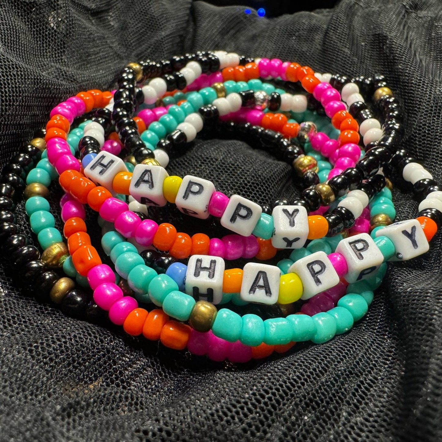 Stackable Bracelets - HAPPY