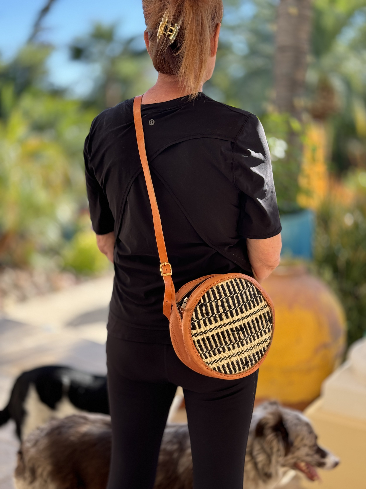 Round Sisal Shoulder Bag