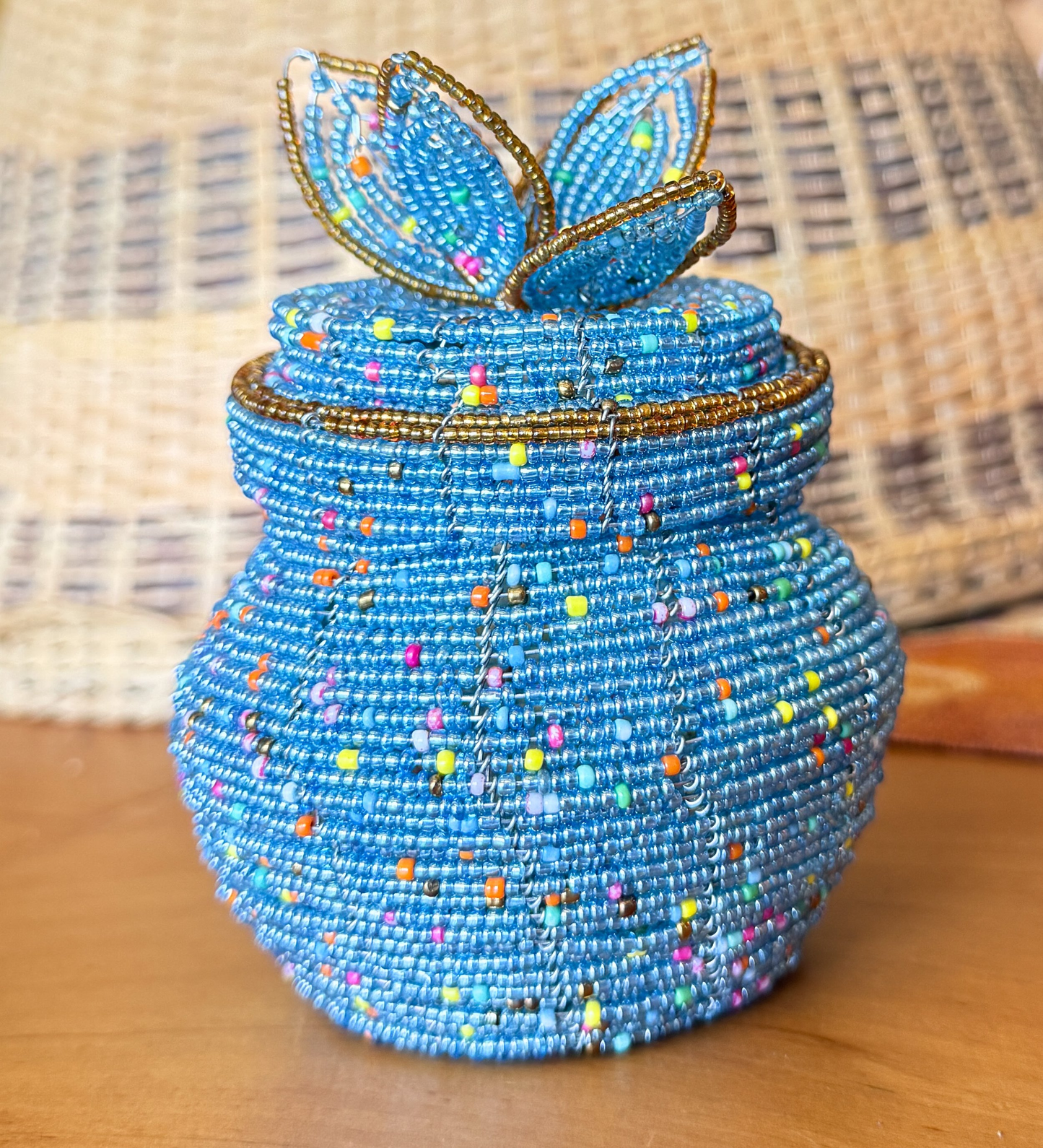Handmade Beaded Jars With Lid