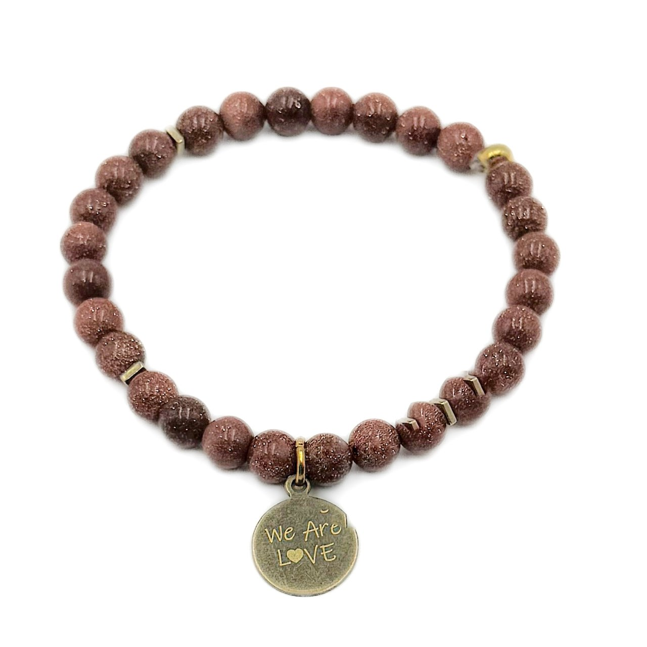 Sunstone Gem Bracelet with "We Are Love" charm