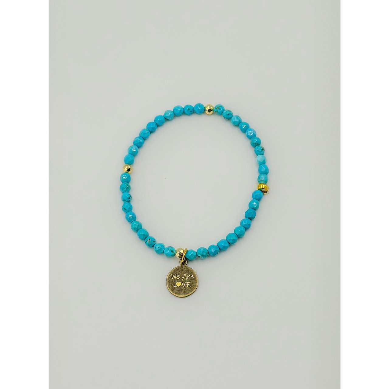 Faceted American Turquoise Blue Beaded Bracelets