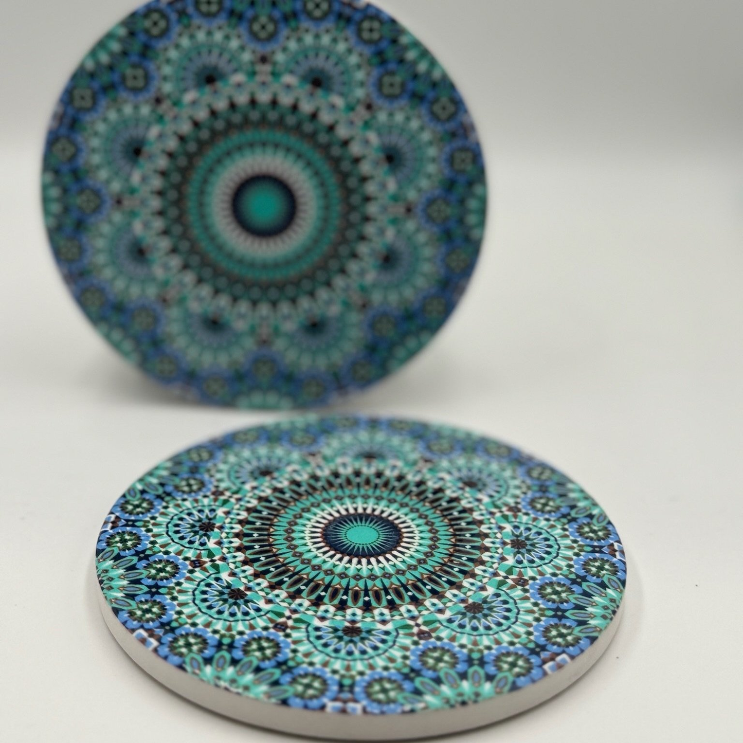 Moroccan Ceramic Coasters - Teal