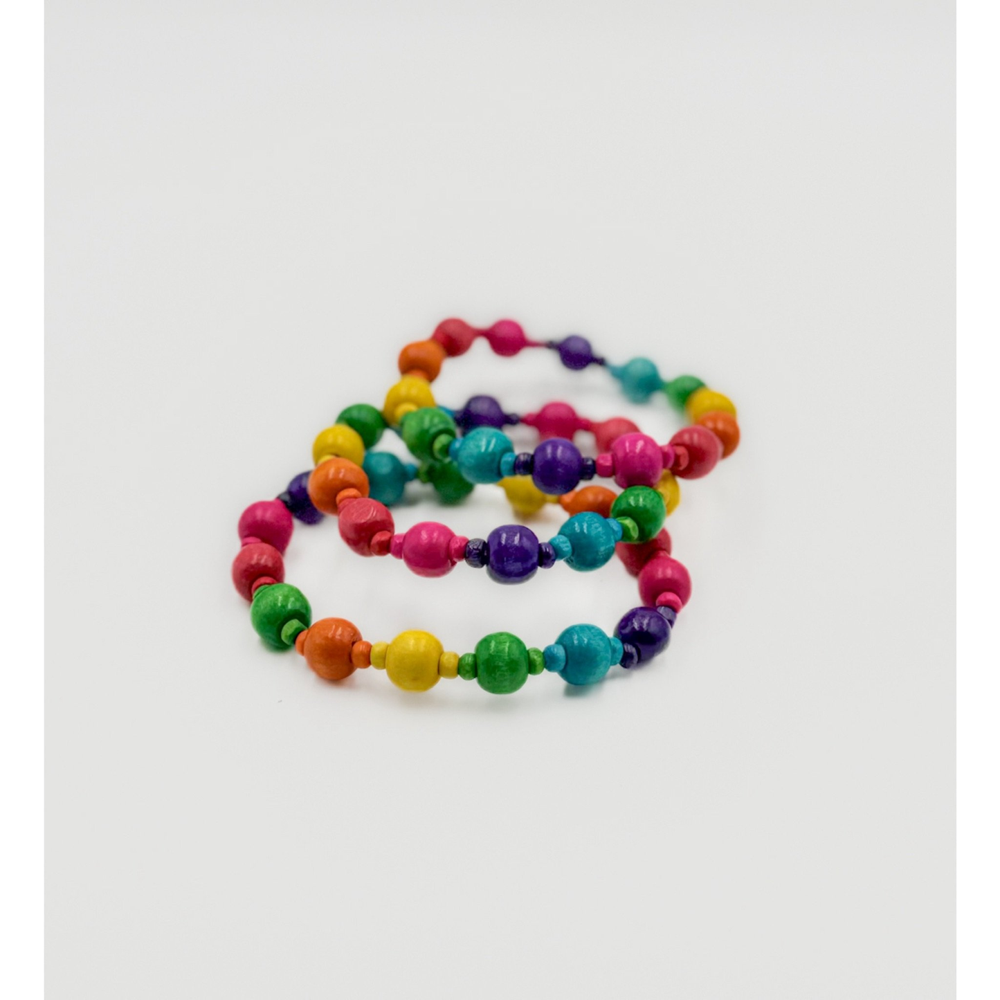 Colorful Wooden Beaded Bracelets
