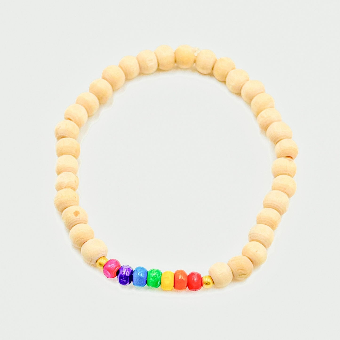 Rainbow Wooden Beads Bracelets