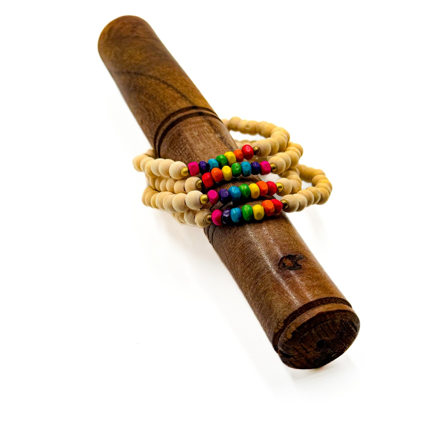 Rainbow Wooden Beads Bracelets