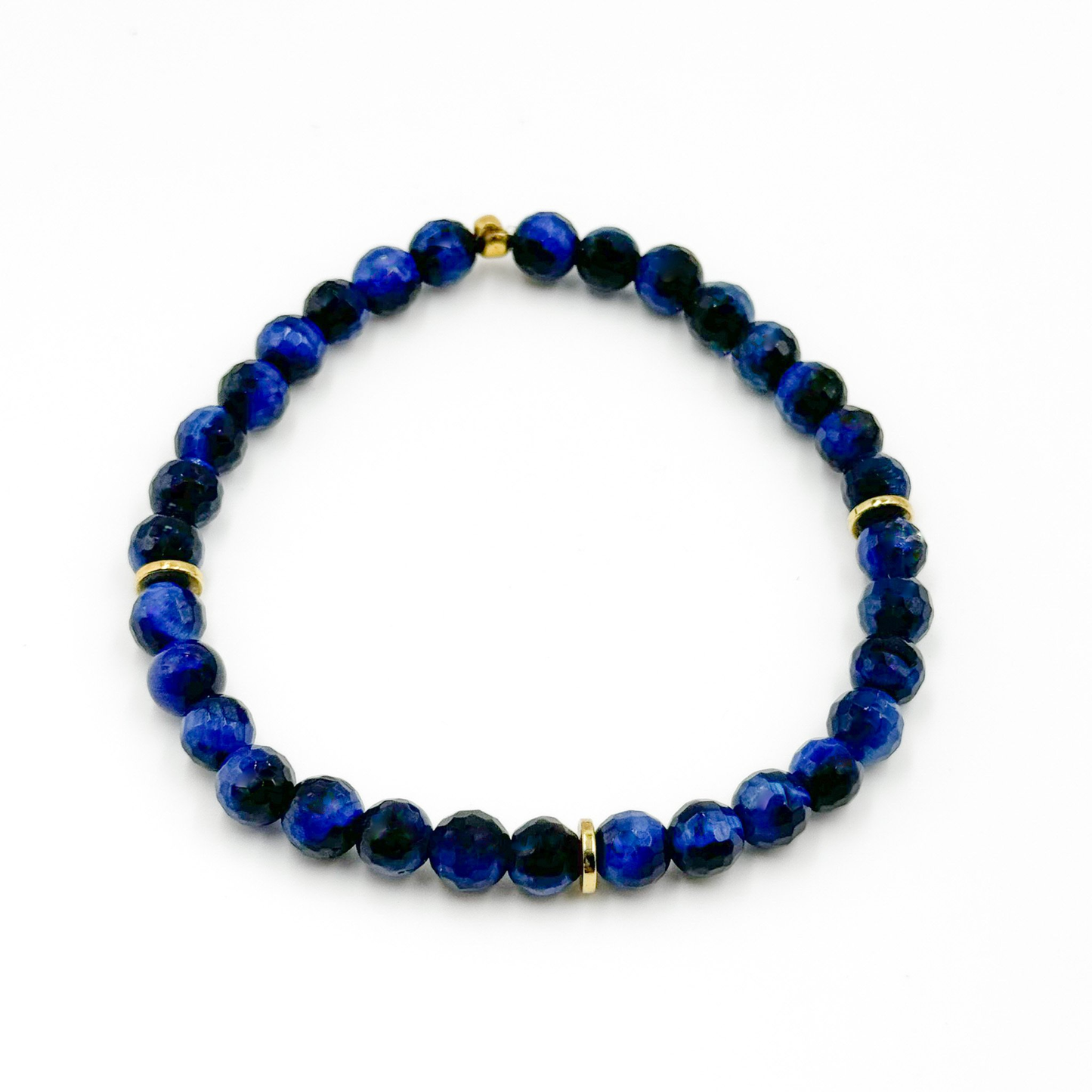 Blue and Turquoise Colored Jade Stone Beads with Gold Hematiten Accents