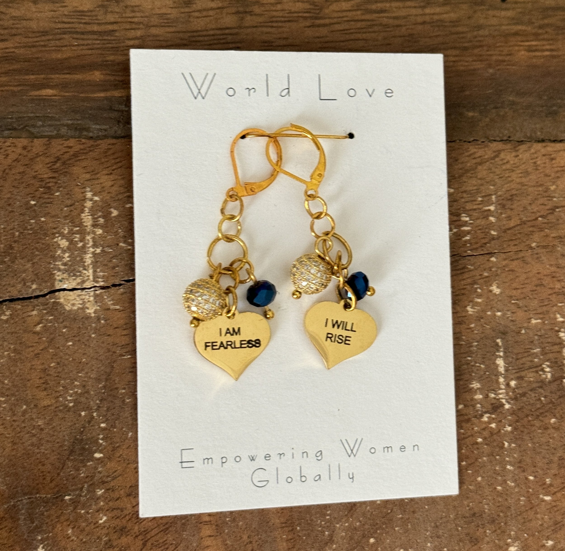 Fearless Earrings: Bold Gold Heart Jewelry Empowering Women Worldwide
