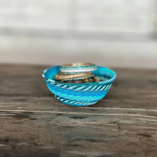 Zulu Telephone Wire Basket 7" x 2.75" | Handwoven African Art from World Love Global