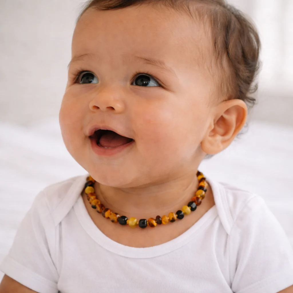 Raw Multicolor Baltic Amber Baby Necklace – Natural Teething Relief