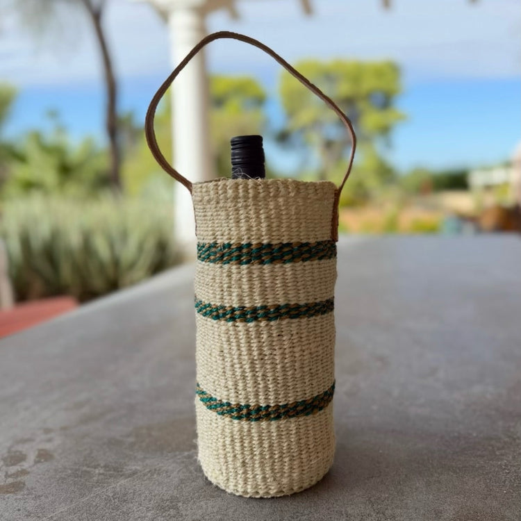 Handwoven Wine Tote w/ Handle