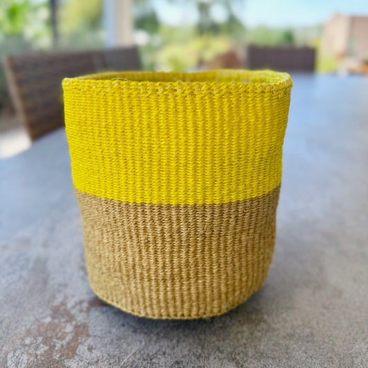 Kitui Basket – Medium Handwoven (Sunshine & Natural)