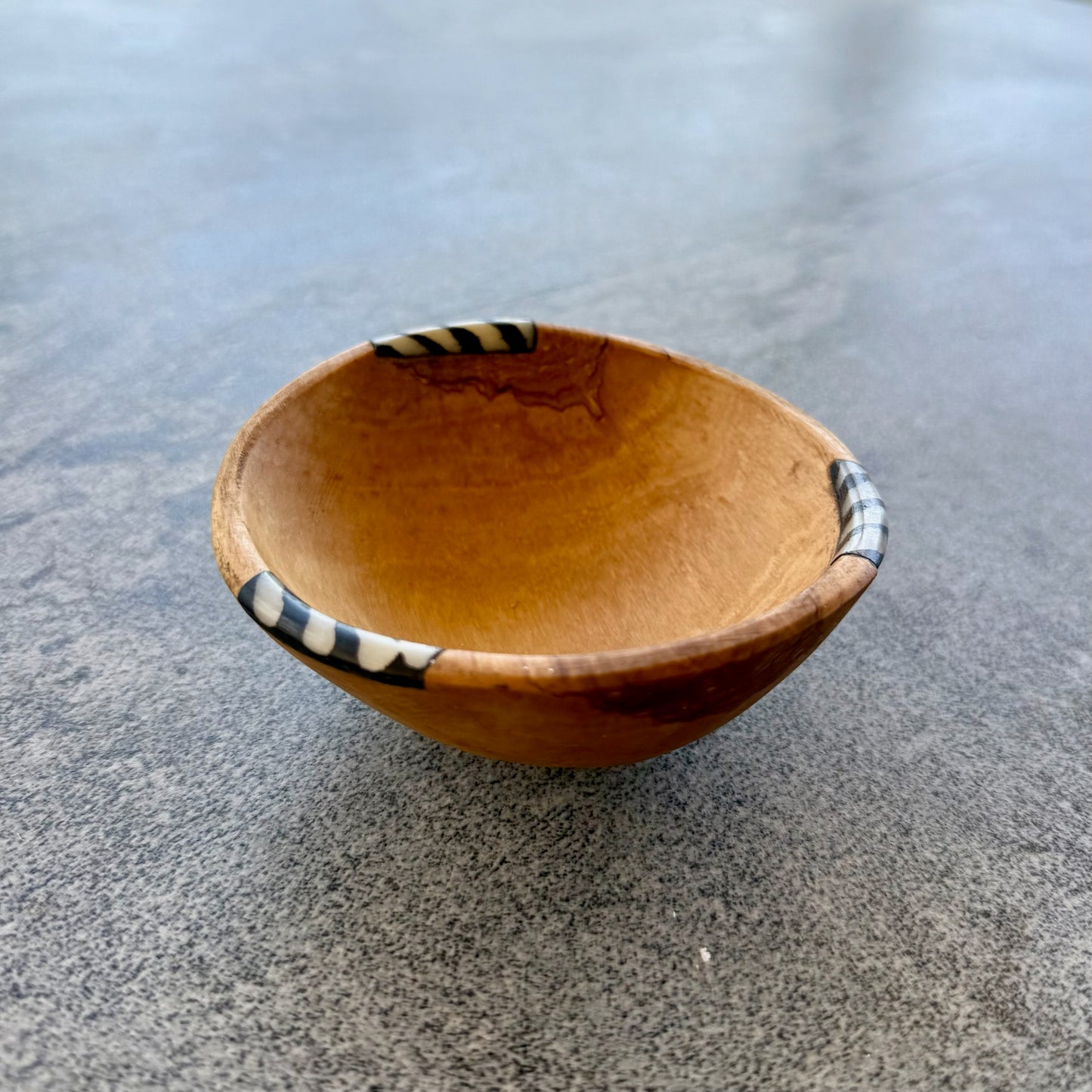 Kenyan Rosewood Bowl with Bone Inlay
