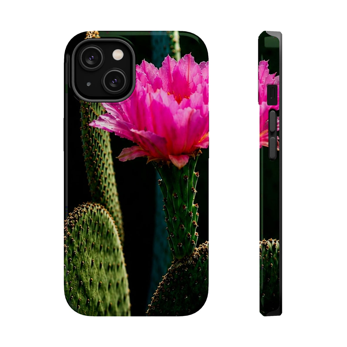 Pink Cactus Bloom Magnetic Impact-Resistant Phone Case