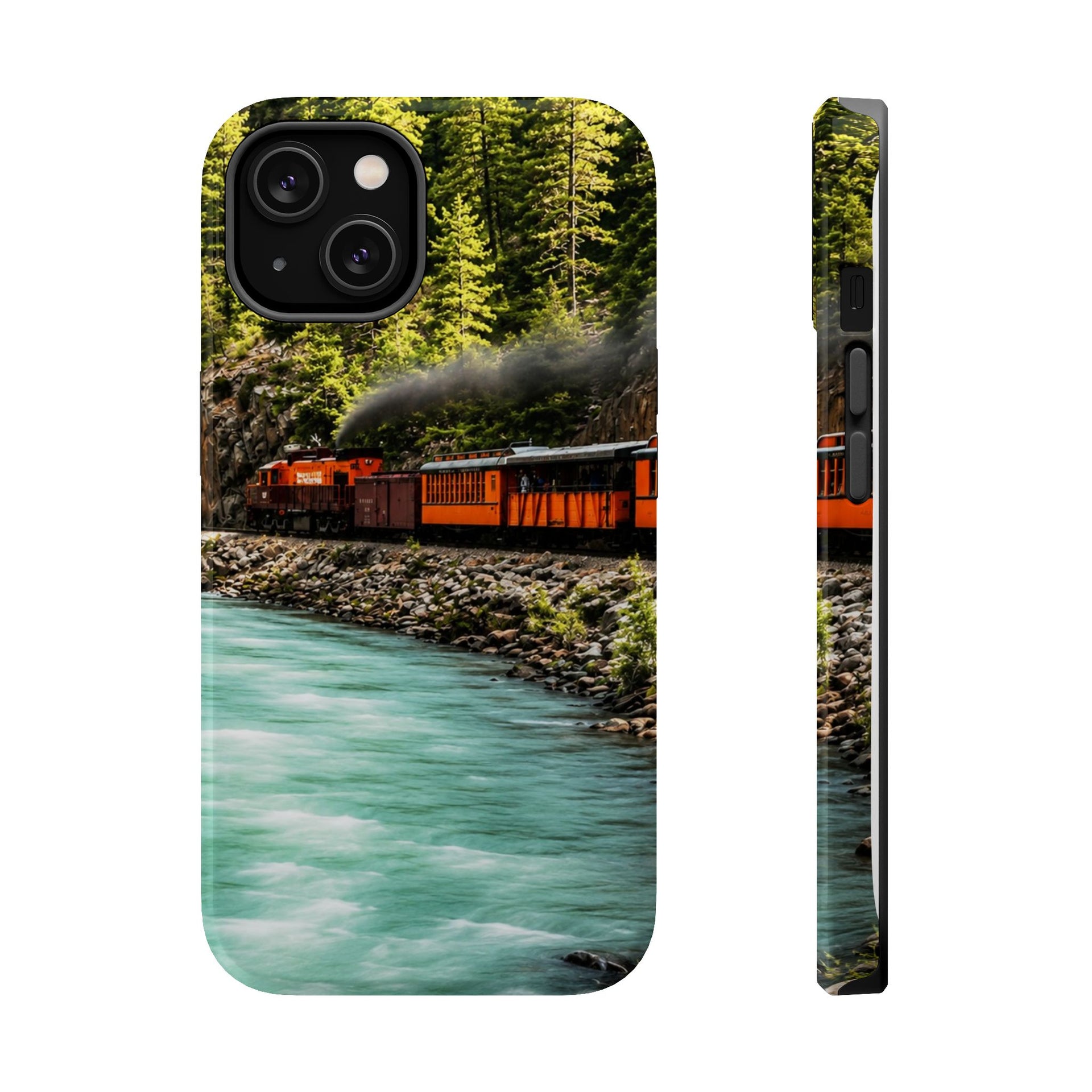 Train Along the River iPhone Case — Magnetic Impact-Resistant Phone Cover