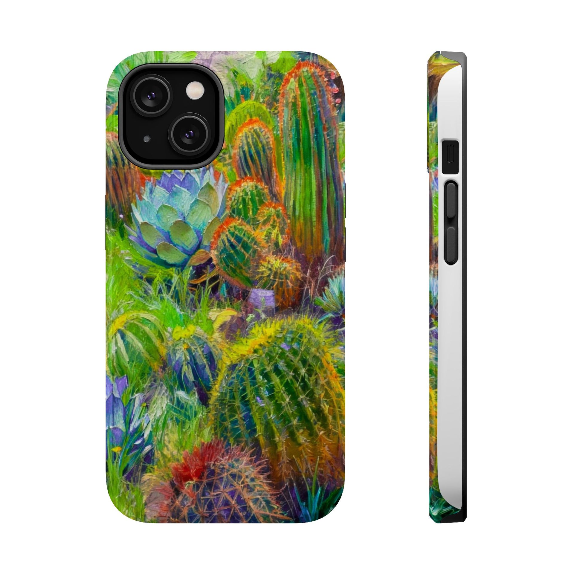 Cactus Succulent Magnetic Impact Phone Case — Protective, Colorful Garden Design