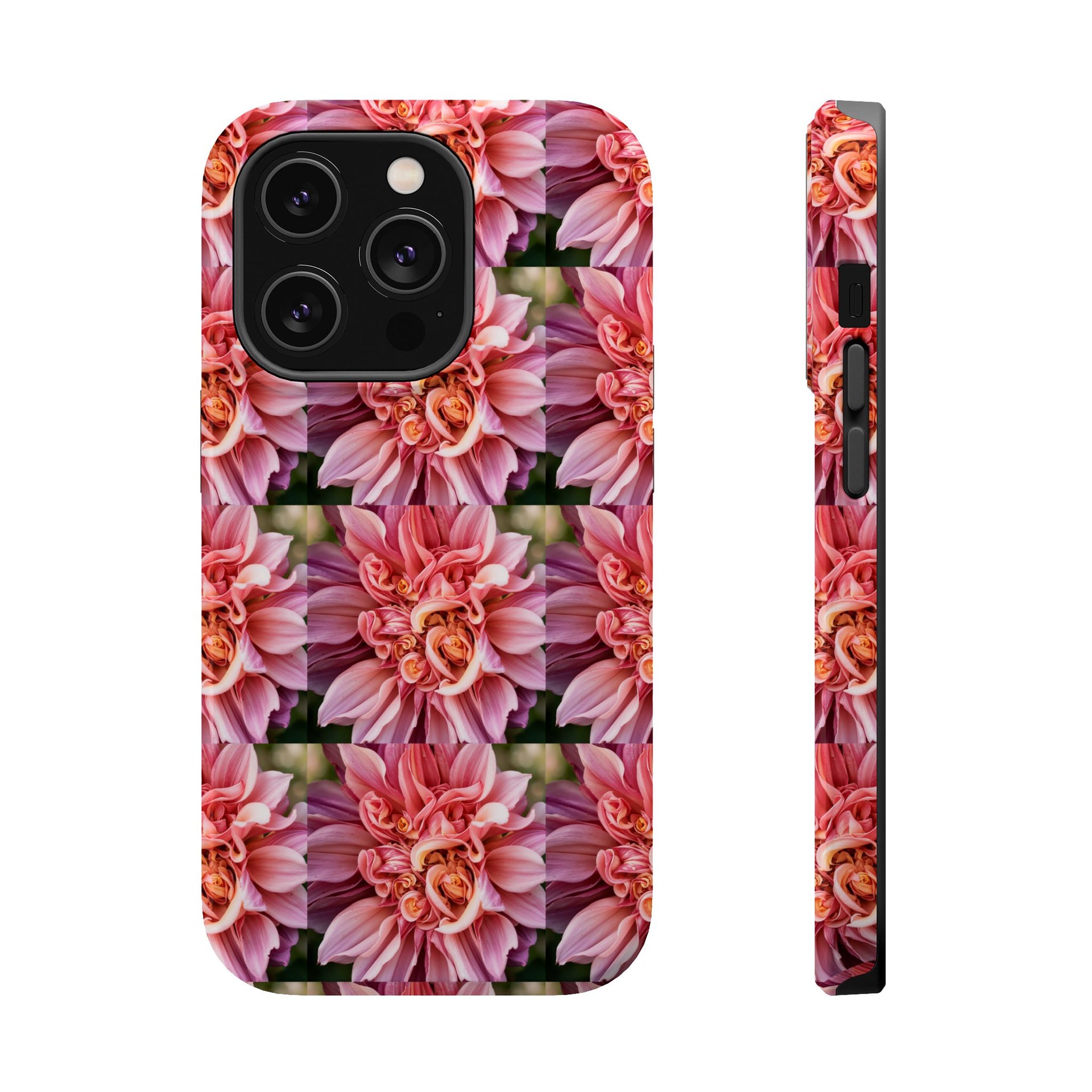 Floral Dahlia Magnetic Impact Phone Case — Pink Patterned Protective Cover