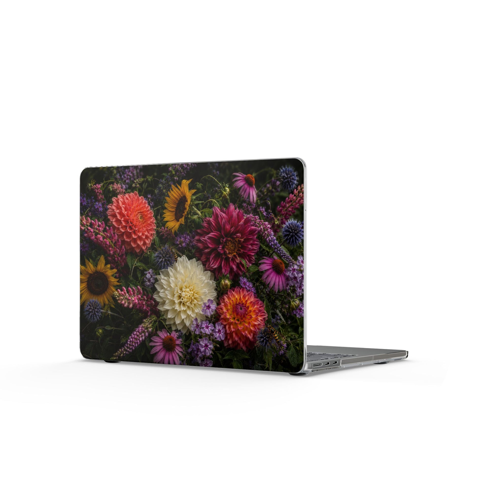 Floral Bouquet Clear MacBook Case — Maggie’s Garden Flowers Laptop Cover