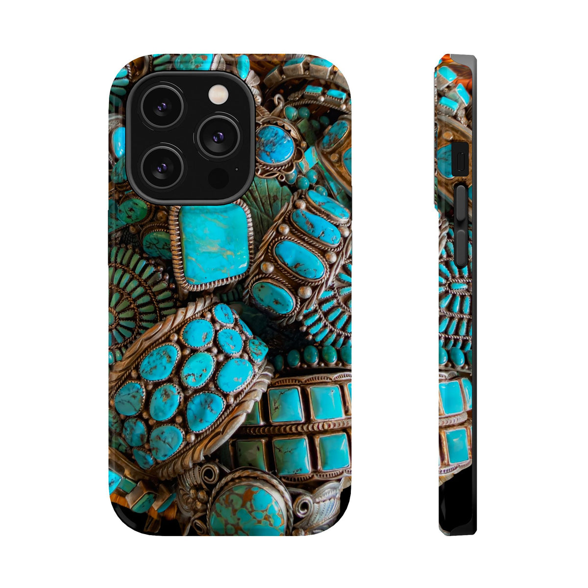 Turquoise Jewelry Magnetic Phone Case — "Maggie's Heirloom" (Maggie's Collection)