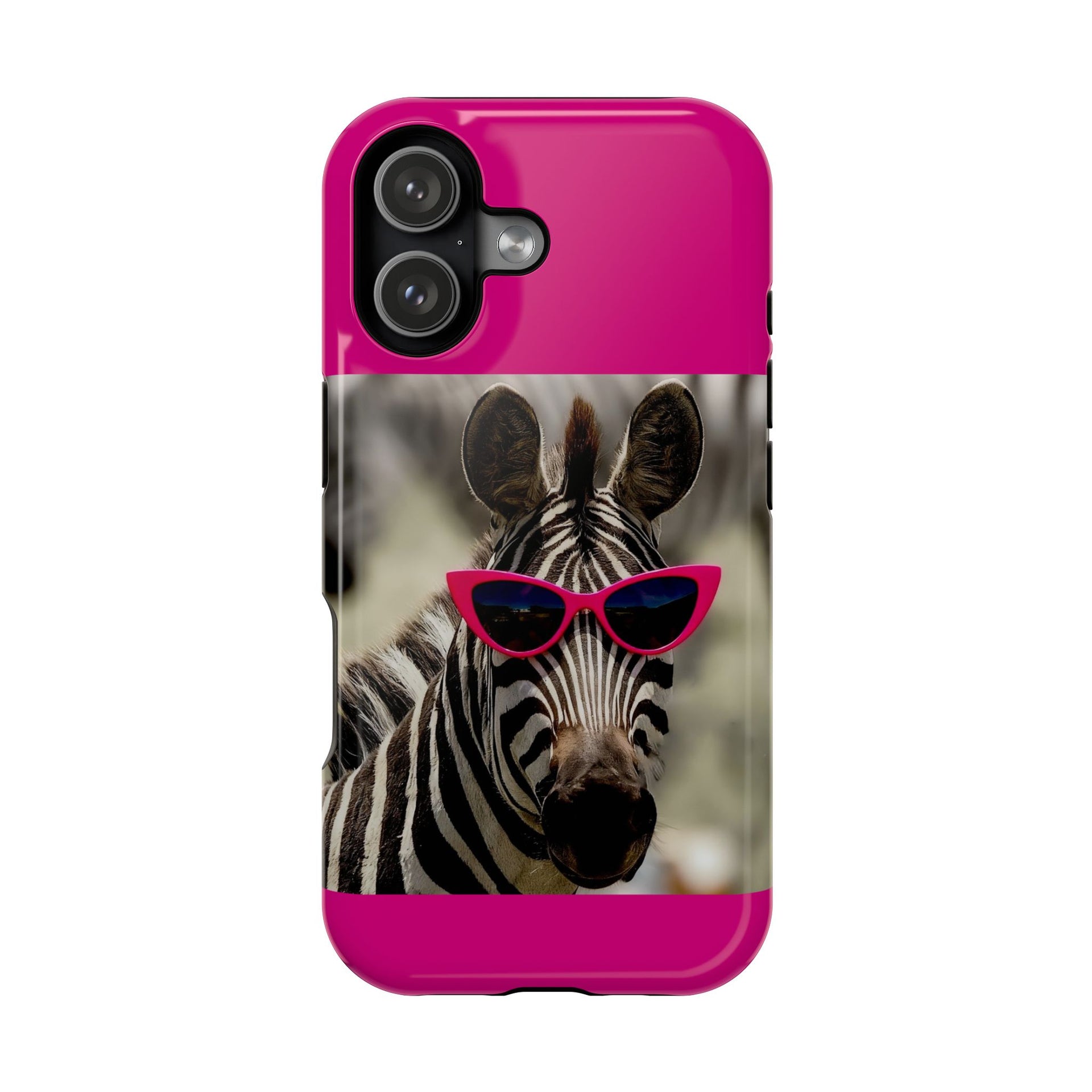 Zebra in Pink Sunglasses Magnetic Impact Phone Case