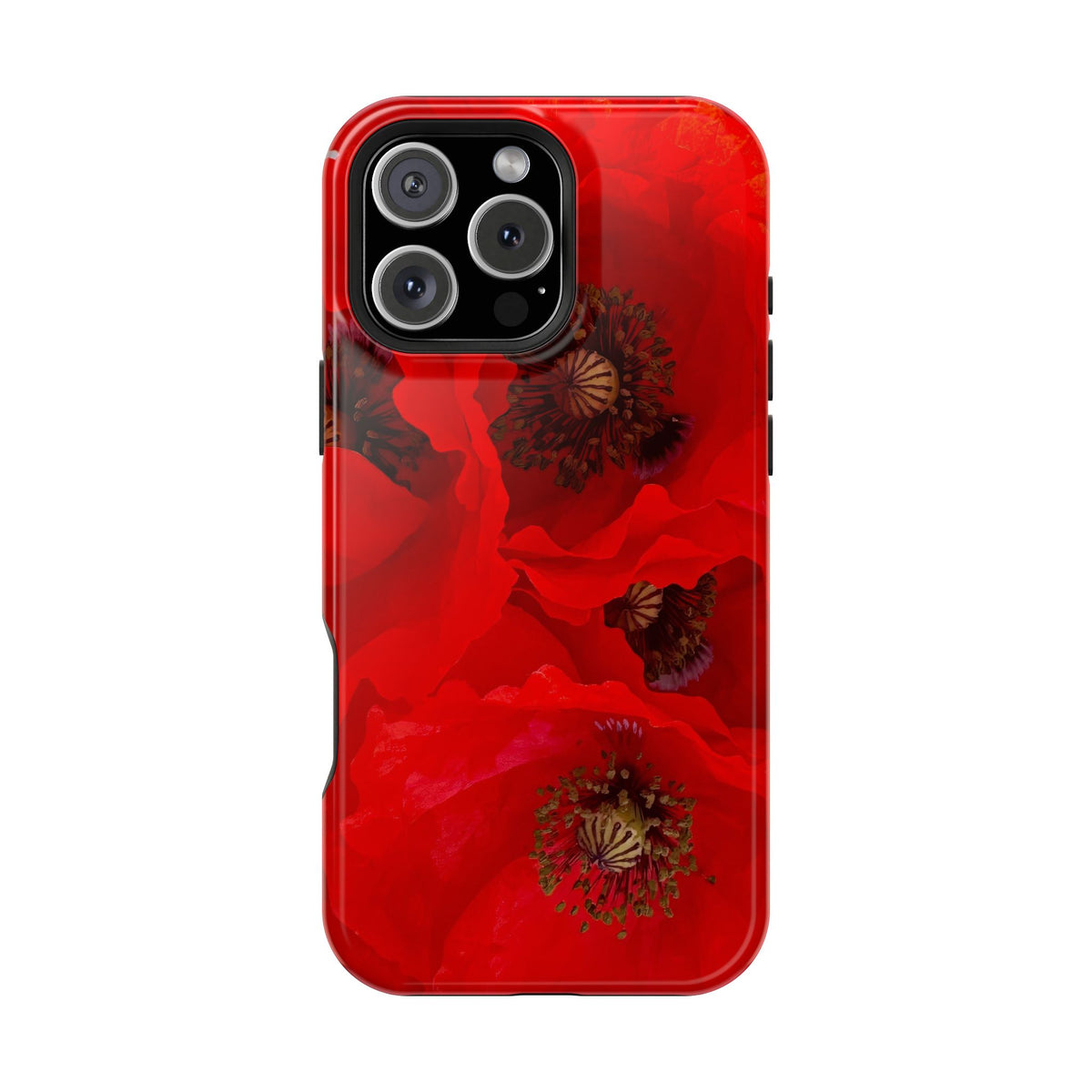Red Poppy Magnetic Phone Case — Impact-Resistant Protective Cover