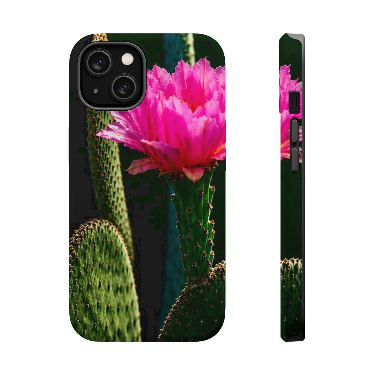 Pink Cactus Bloom Magnetic Impact-Resistant Phone Case