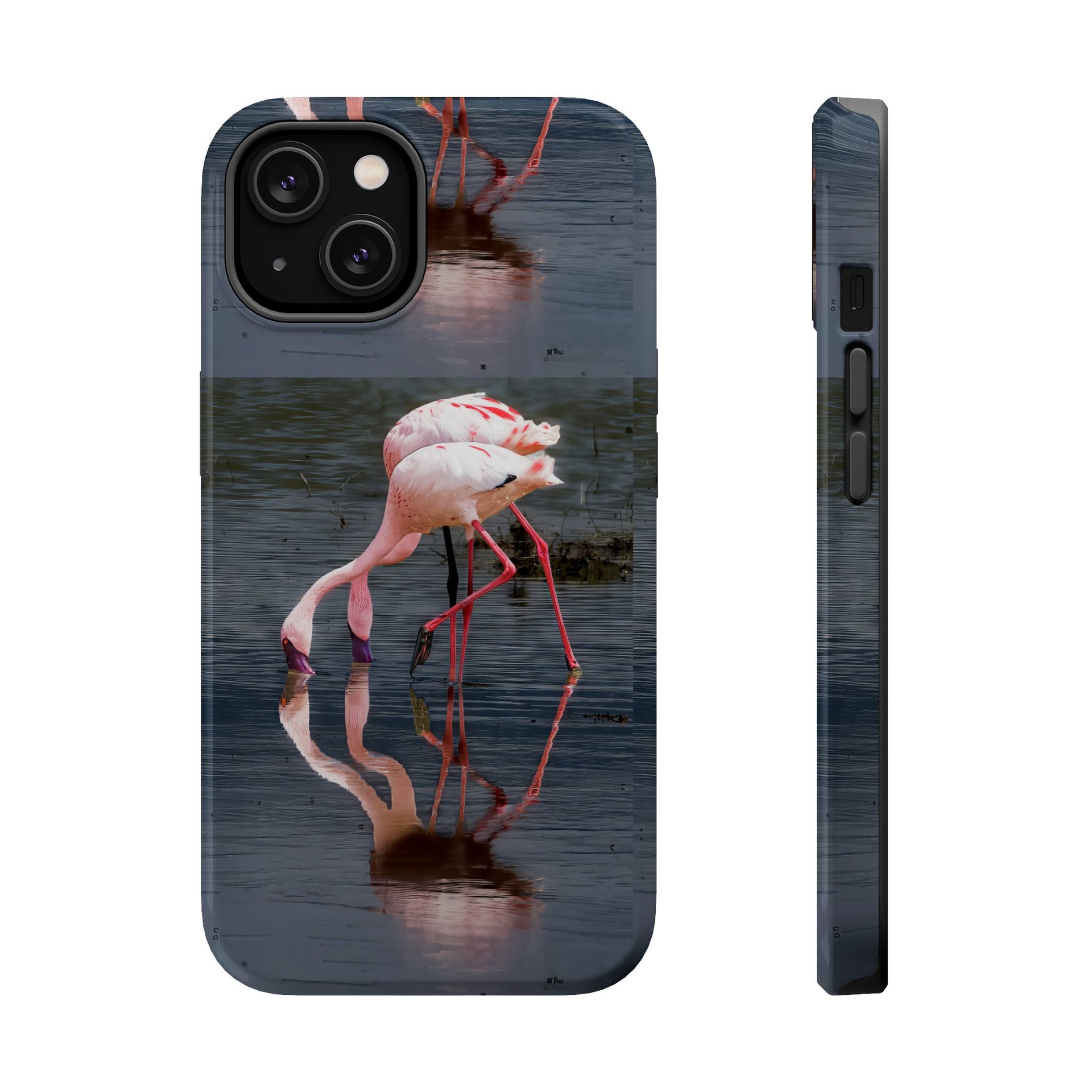 Flamingo Reflection Magnetic Phone Case — Impact-Resistant iPhone Cover