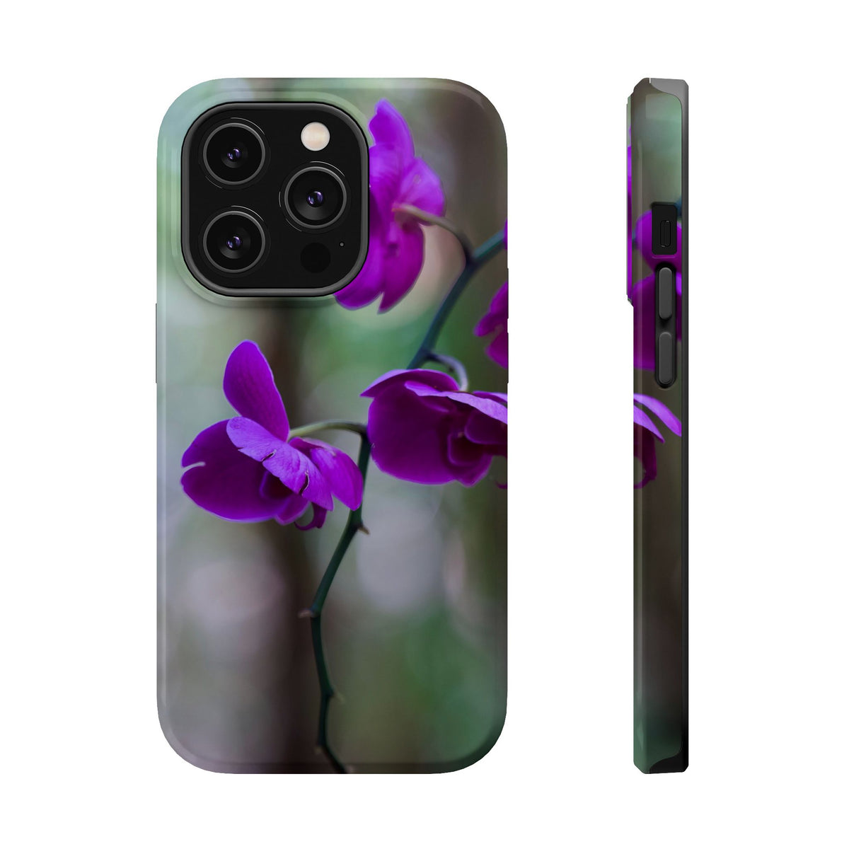 Purple Orchid Magnetic Impact Phone Case — Photo-Real Floral iPhone & Samsung Cover (Maggie’s Collection)