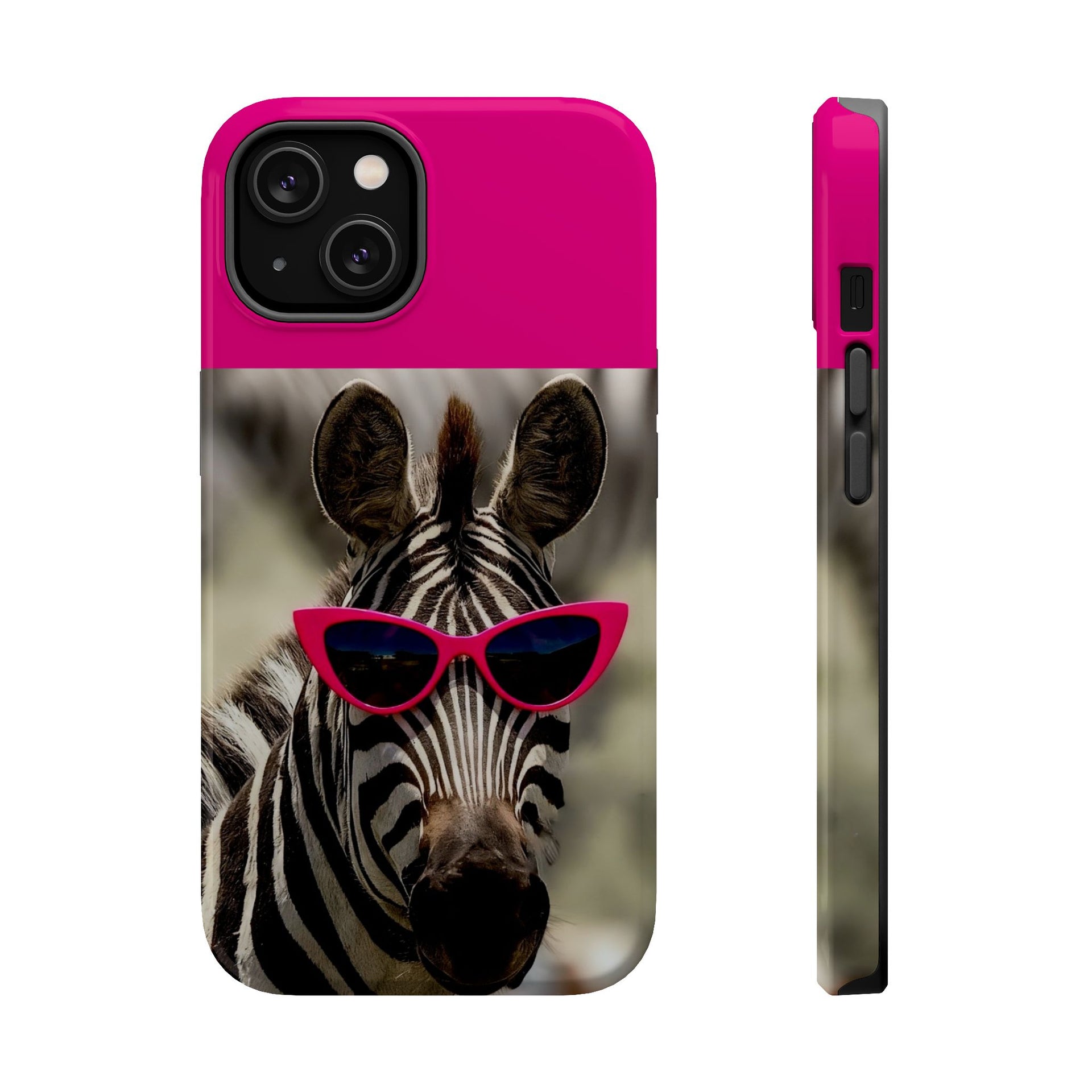 Zebra in Pink Sunglasses Magnetic Impact Phone Case