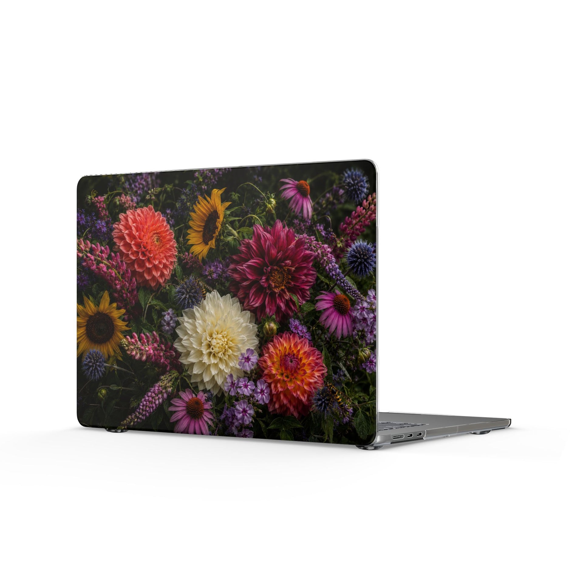 Floral Bouquet Clear MacBook Case — Maggie’s Garden Flowers Laptop Cover