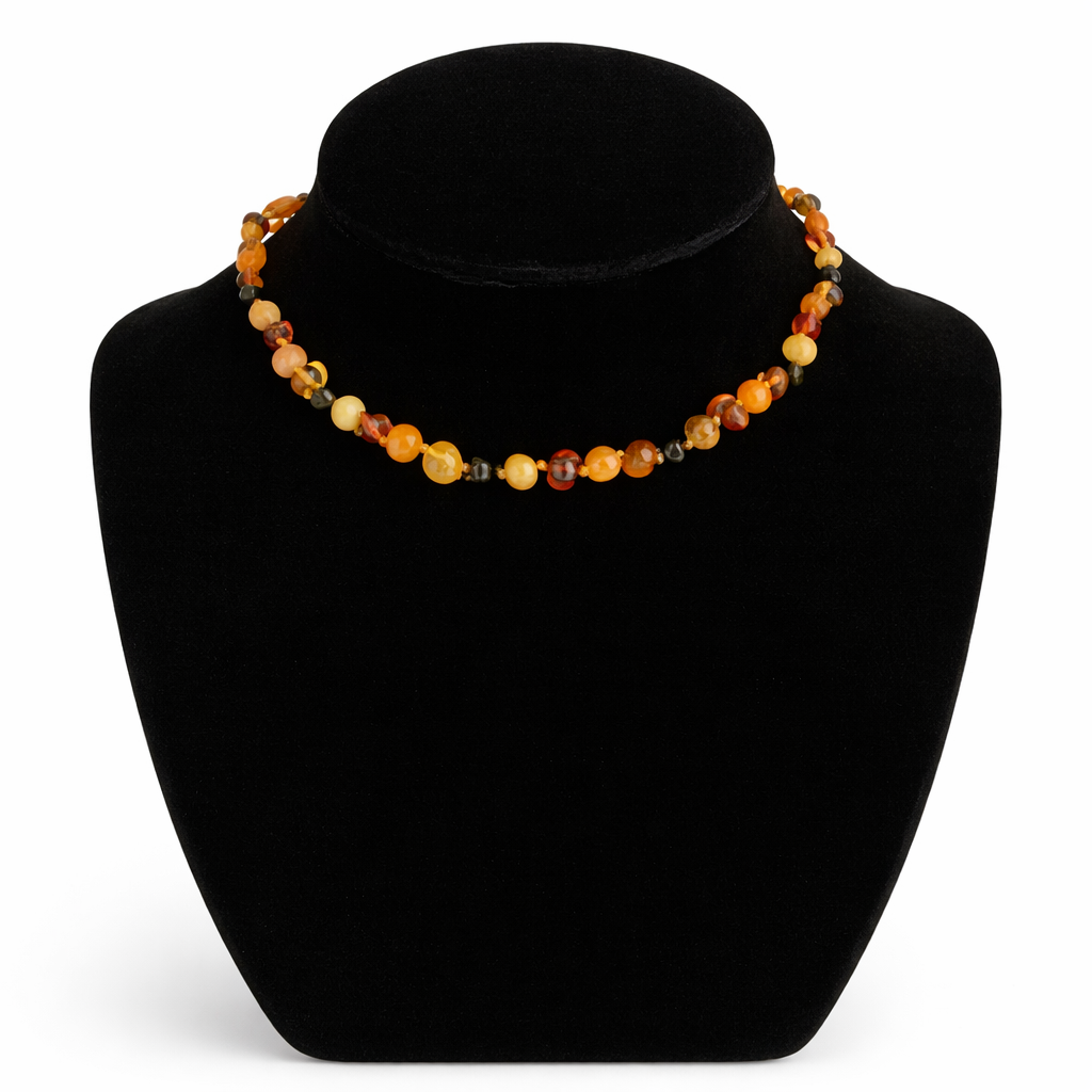 Round Baltic Amber Baby Teething Necklace