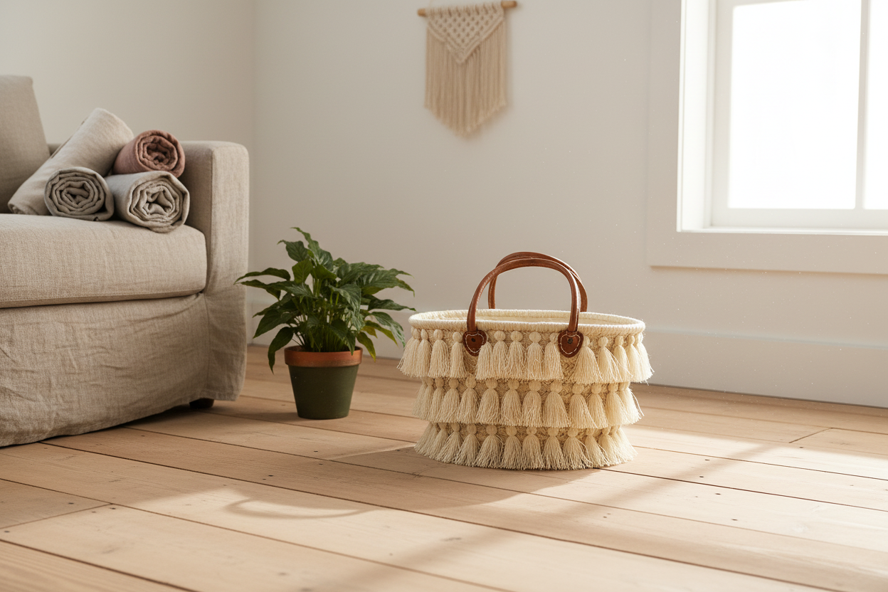 Artisan Tassel Basket Bag