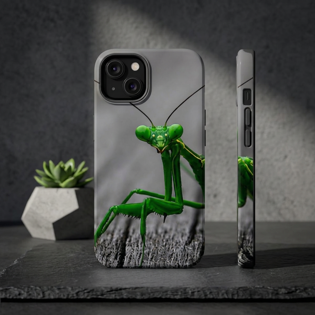 Praying Mantis Phone Case — Magnetic Impact‑Resistant Protective Cover (Photo from Maggie’s Collection)