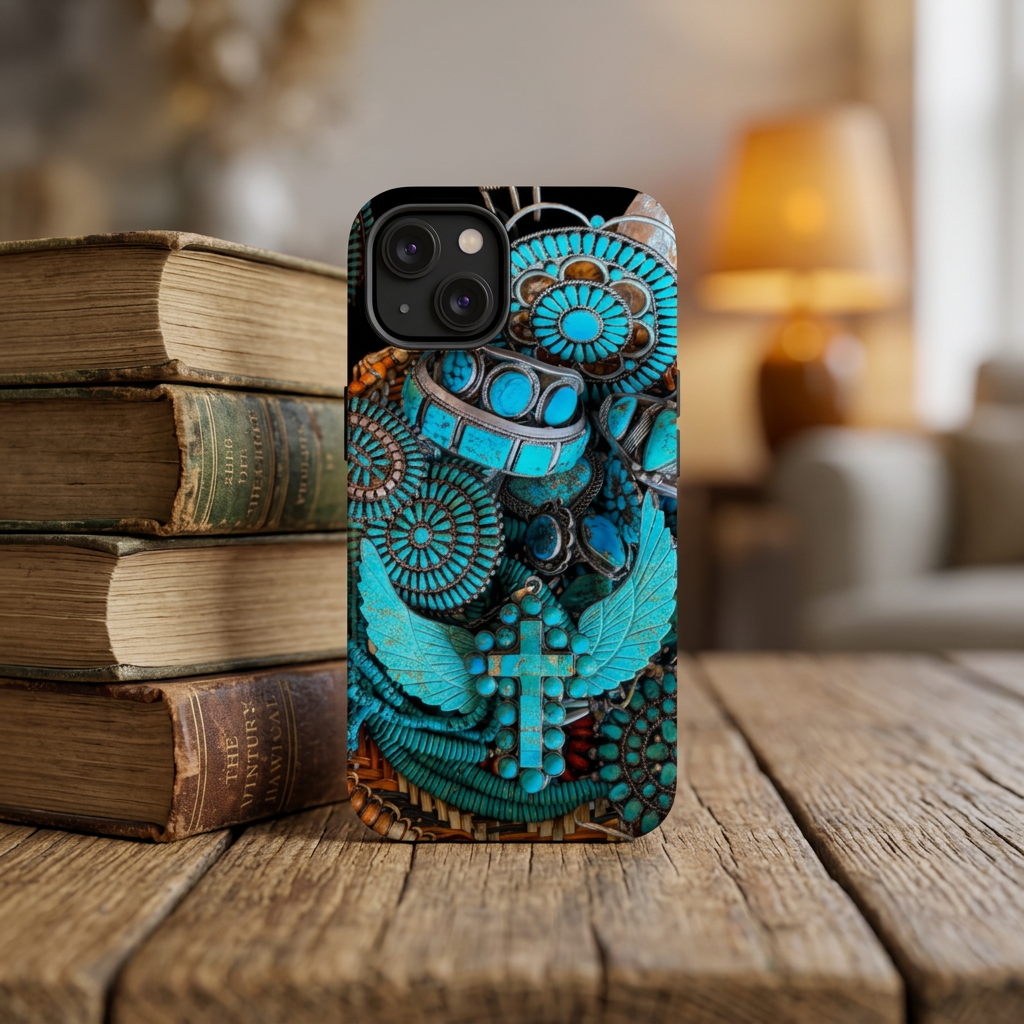 Turquoise Southwestern Jewelry Magnetic Phone Case — Maggie’s Collection