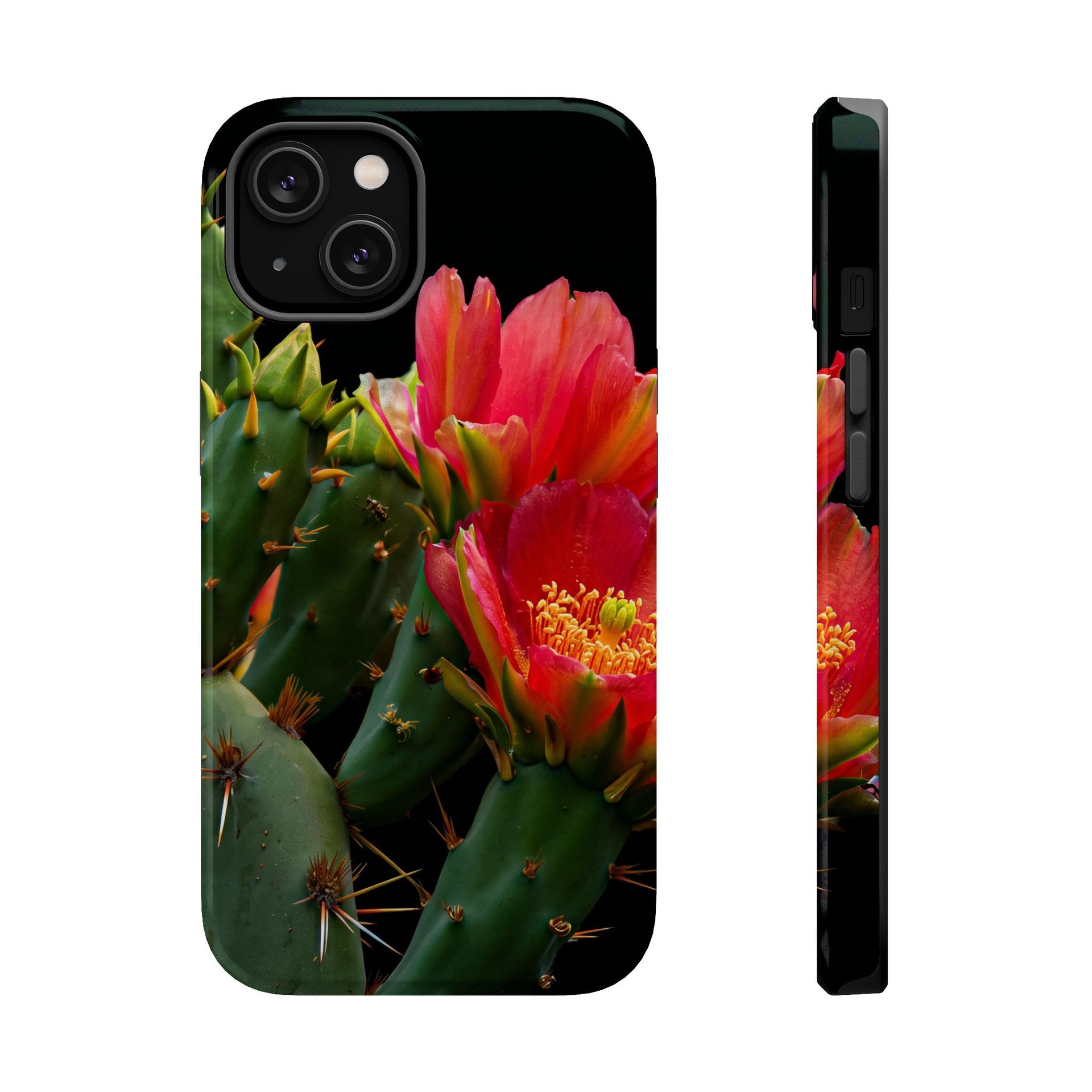 Cactus Bloom Magnetic Phone Case — Impact‑Resistant Protective Cover