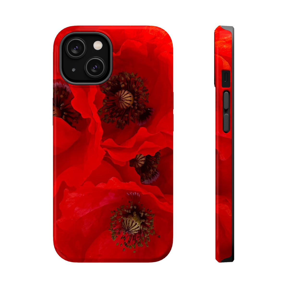 Red Poppy Magnetic Phone Case — Impact-Resistant Protective Cover