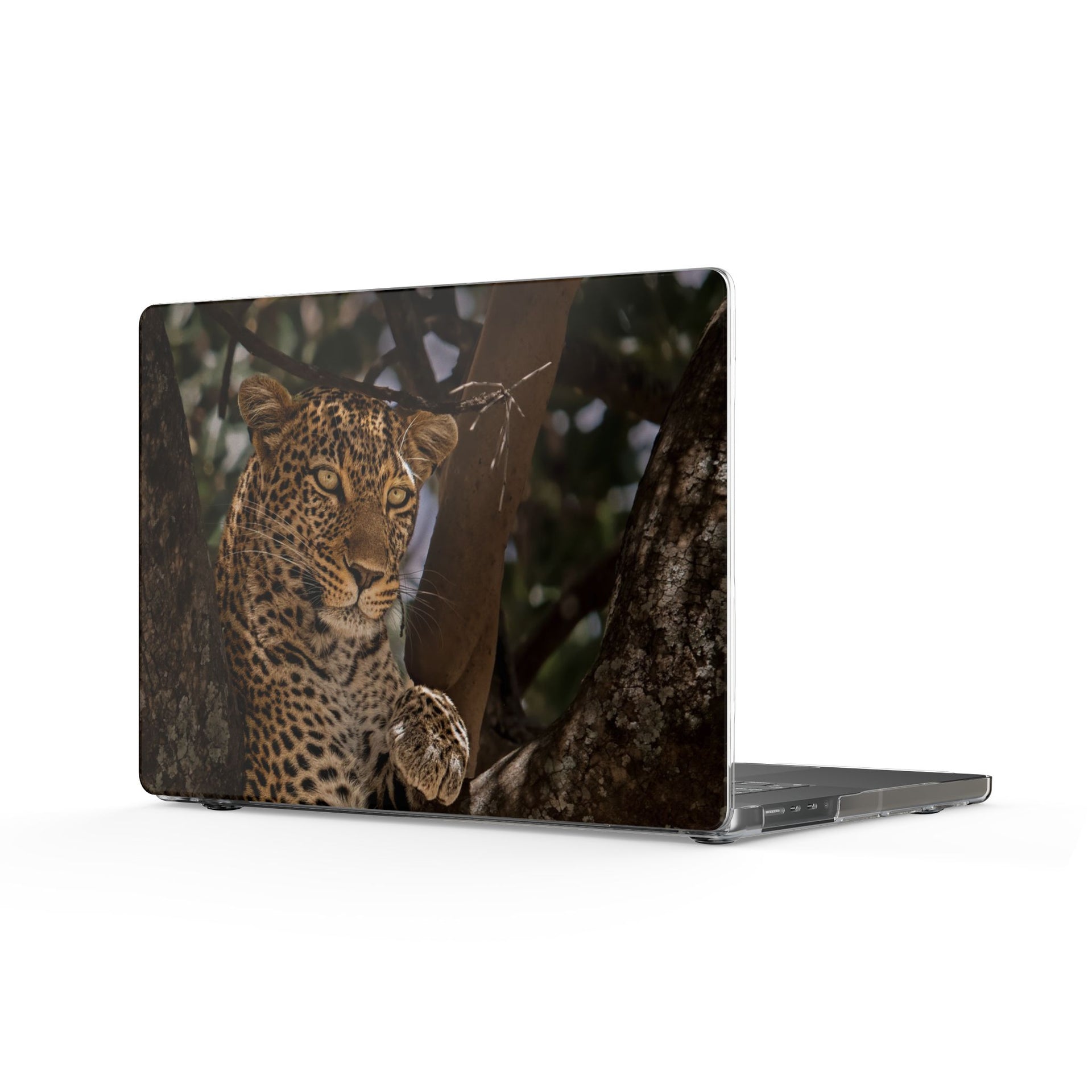 Leopard Print Clear MacBook Case — Wild Jungle Laptop Cover