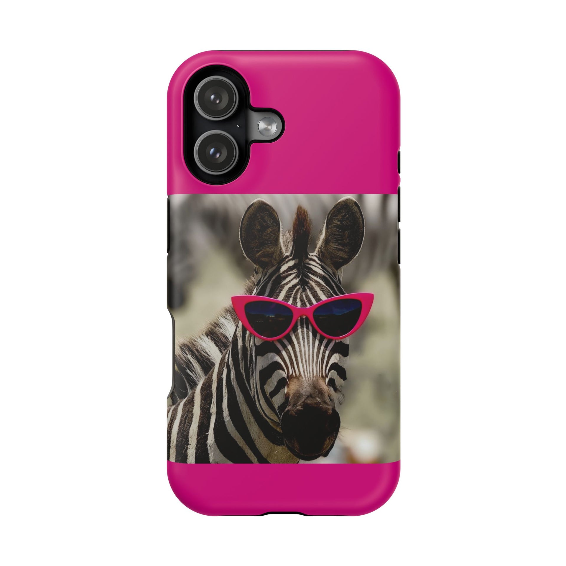Zebra in Pink Sunglasses Magnetic Impact Phone Case